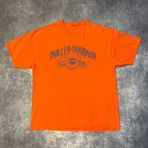 Harley Davidson Shenandoah Live‎ Free Ride Free Orange Graphic T Shirt Men's L